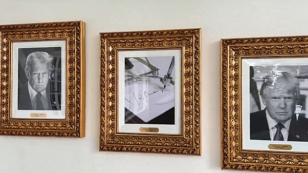 Trump odstranil Bidena z galerie Bílého domu. Místo něj visí fotka autopenu